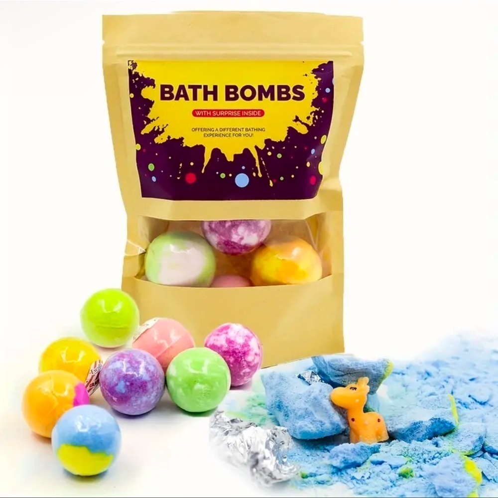 Bath bombs with surprise toy inside 4 piece bundle NWT